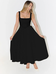 Lucila™ Vestido Midi Elegante con Escote Cuadrado Fluido