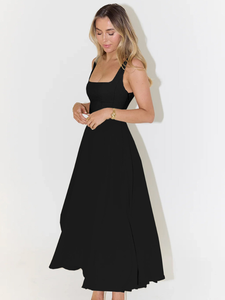 Lucila™ Vestido Midi Elegante con Escote Cuadrado Fluido