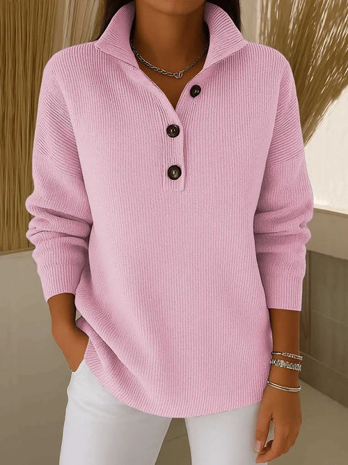 Amparo™ | Suéter Polo de Punto con Cuello en V