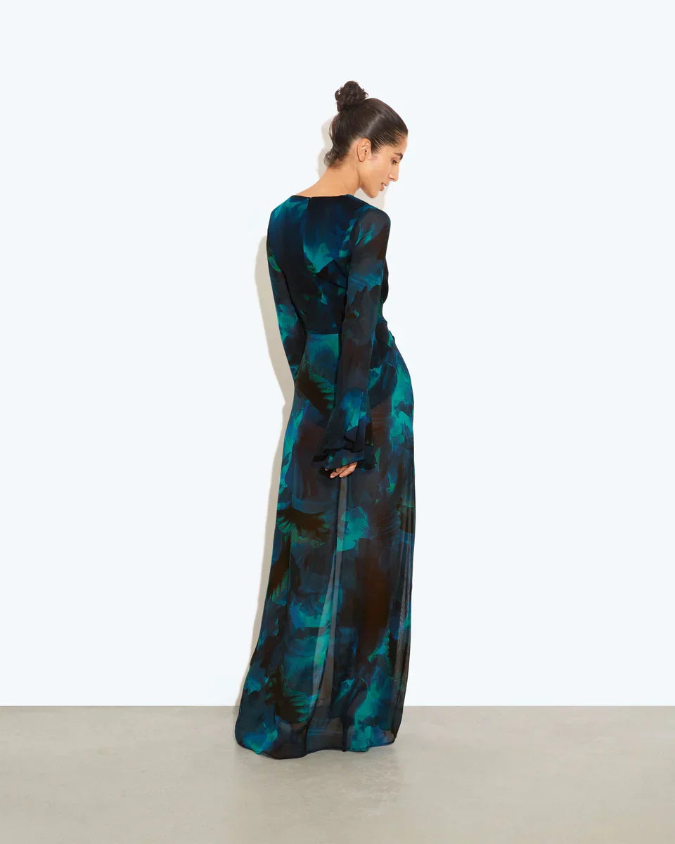 Aurelia™ Vestido Maxi Floral, Cuello en V