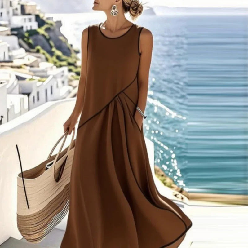 Ixtlán™ Vestido Midi de Playa para Mujer, Escote en V, Estilo Bohemio