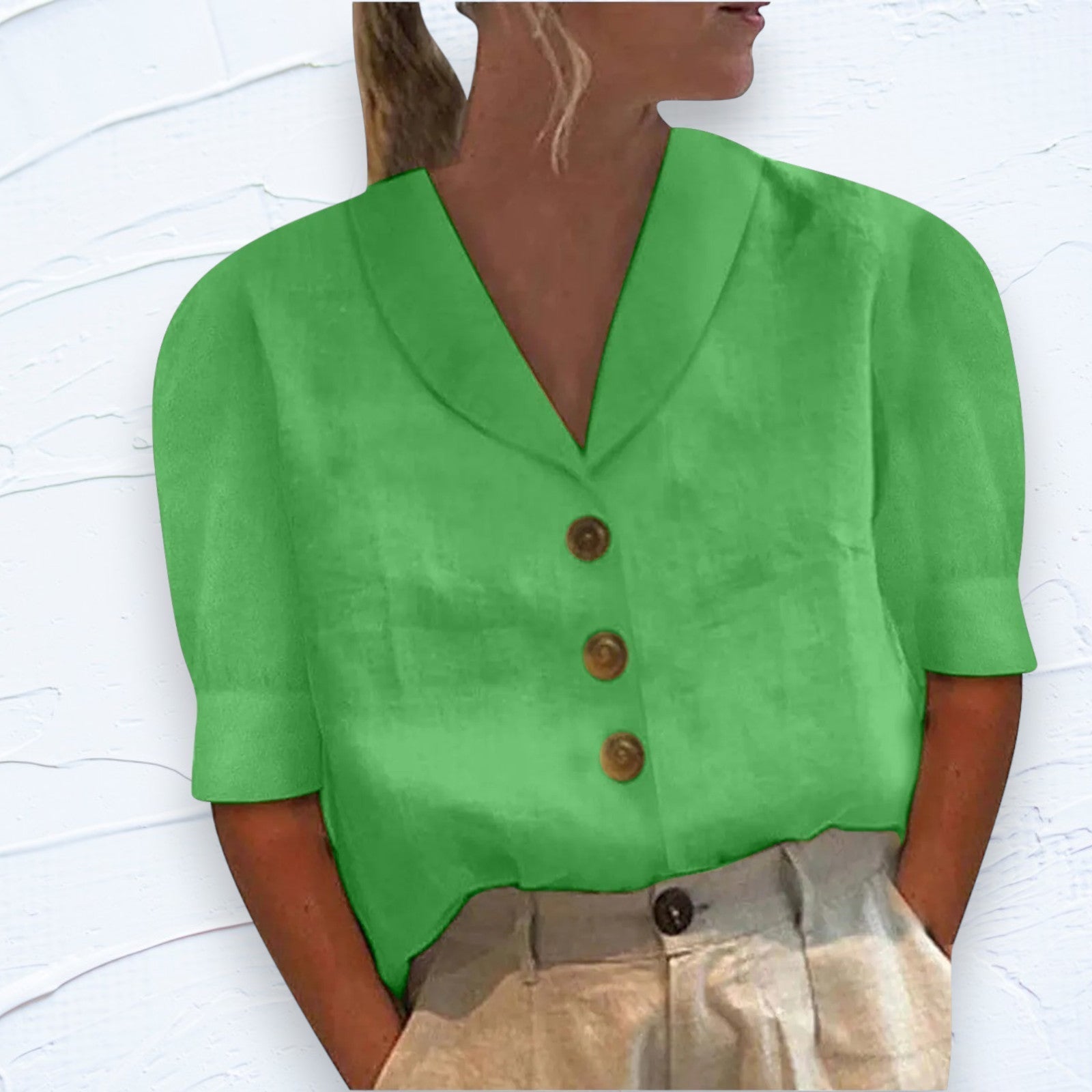 Nallely™ Blusa Retro Chic para Mujer con Nudo al Frente