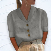 Nallely™ Blusa Retro Chic para Mujer con Nudo al Frente