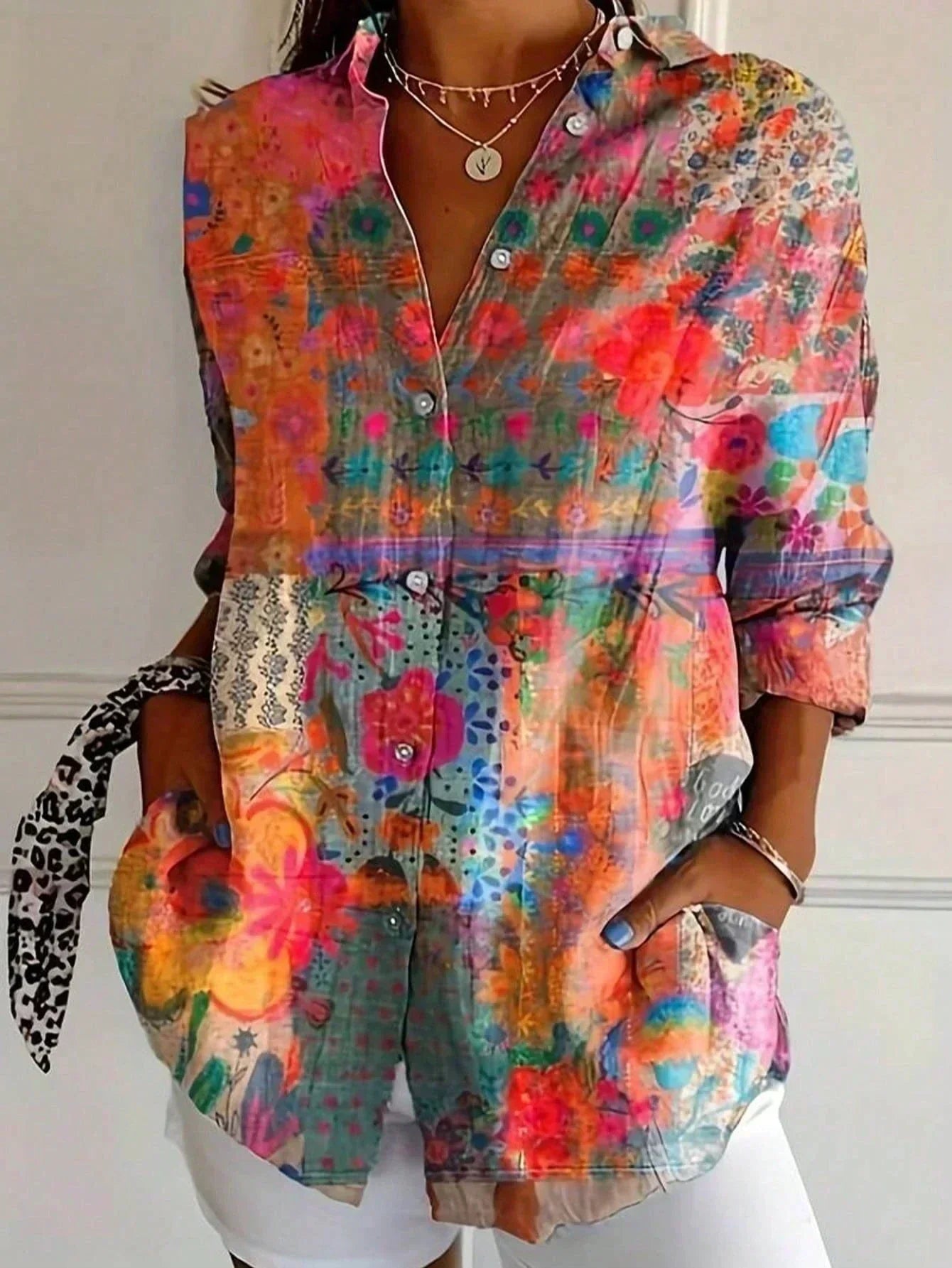 Selene™ Blusa Colorida con Estampado Artístico y Ajuste Cómodo