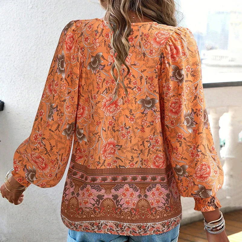 Paola™ Blusa Floral Elegante para Mujer con Corte Fluido