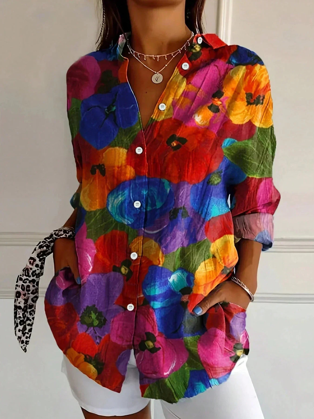 Selene™ Blusa Colorida con Estampado Artístico y Ajuste Cómodo
