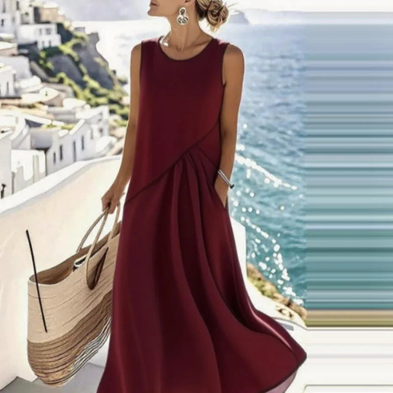 Ixtlán™ Vestido Midi de Playa para Mujer, Escote en V, Estilo Bohemio