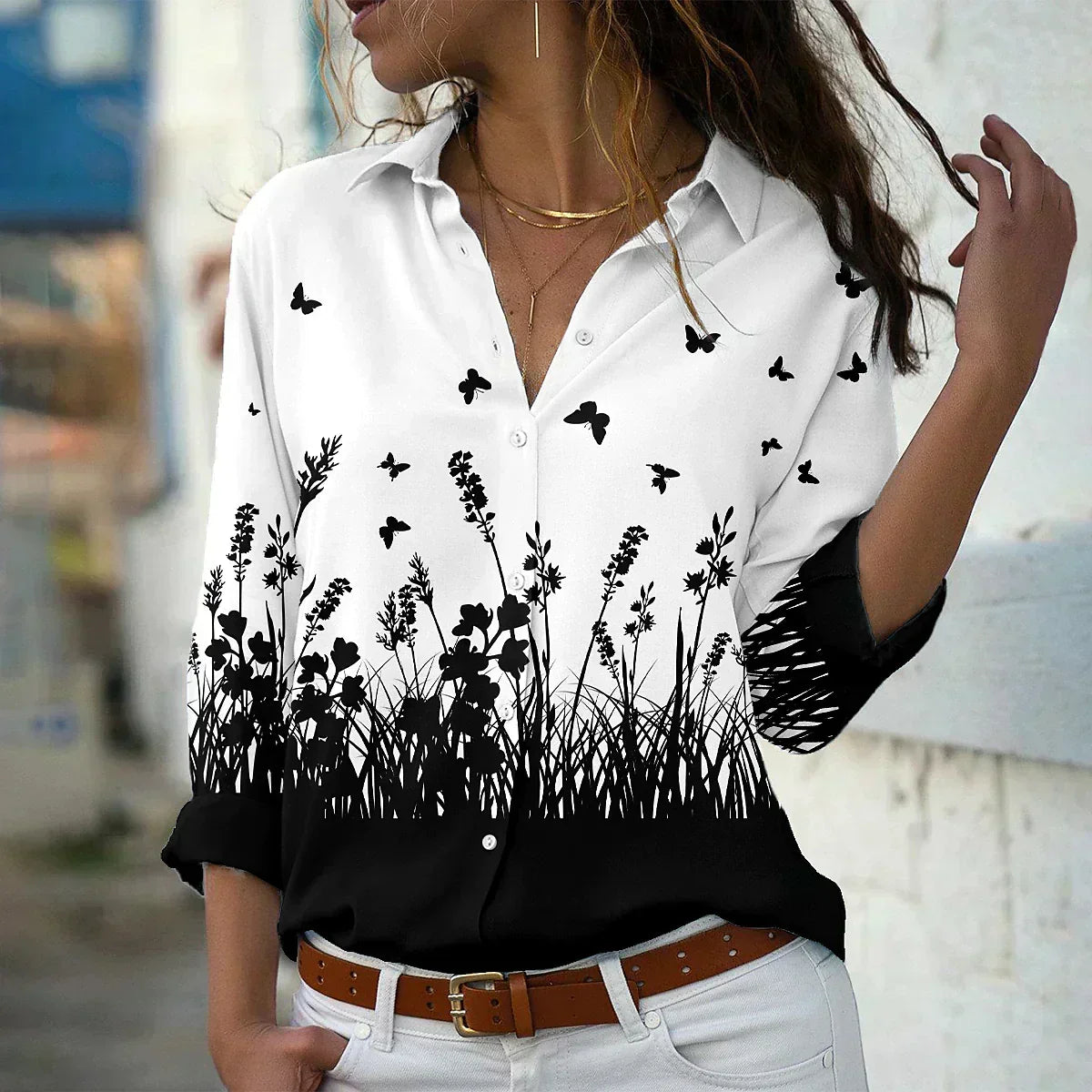 Blusa Estampada Elegante para Mujer – Corte Femenino