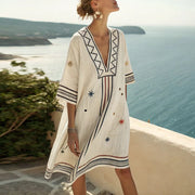 Yaquelin™ Vestido Largo de Playa Elegante con Escote en V