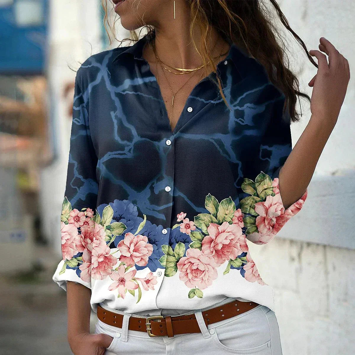 Blusa Estampada Elegante para Mujer – Corte Femenino