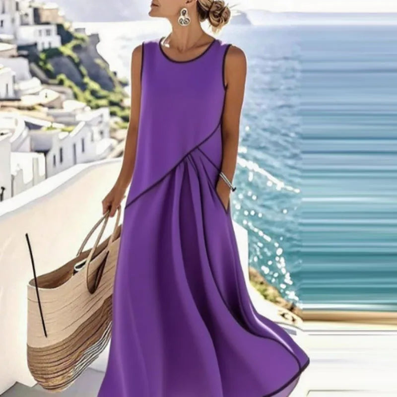 Ixtlán™ Vestido Midi de Playa para Mujer, Escote en V, Estilo Bohemio
