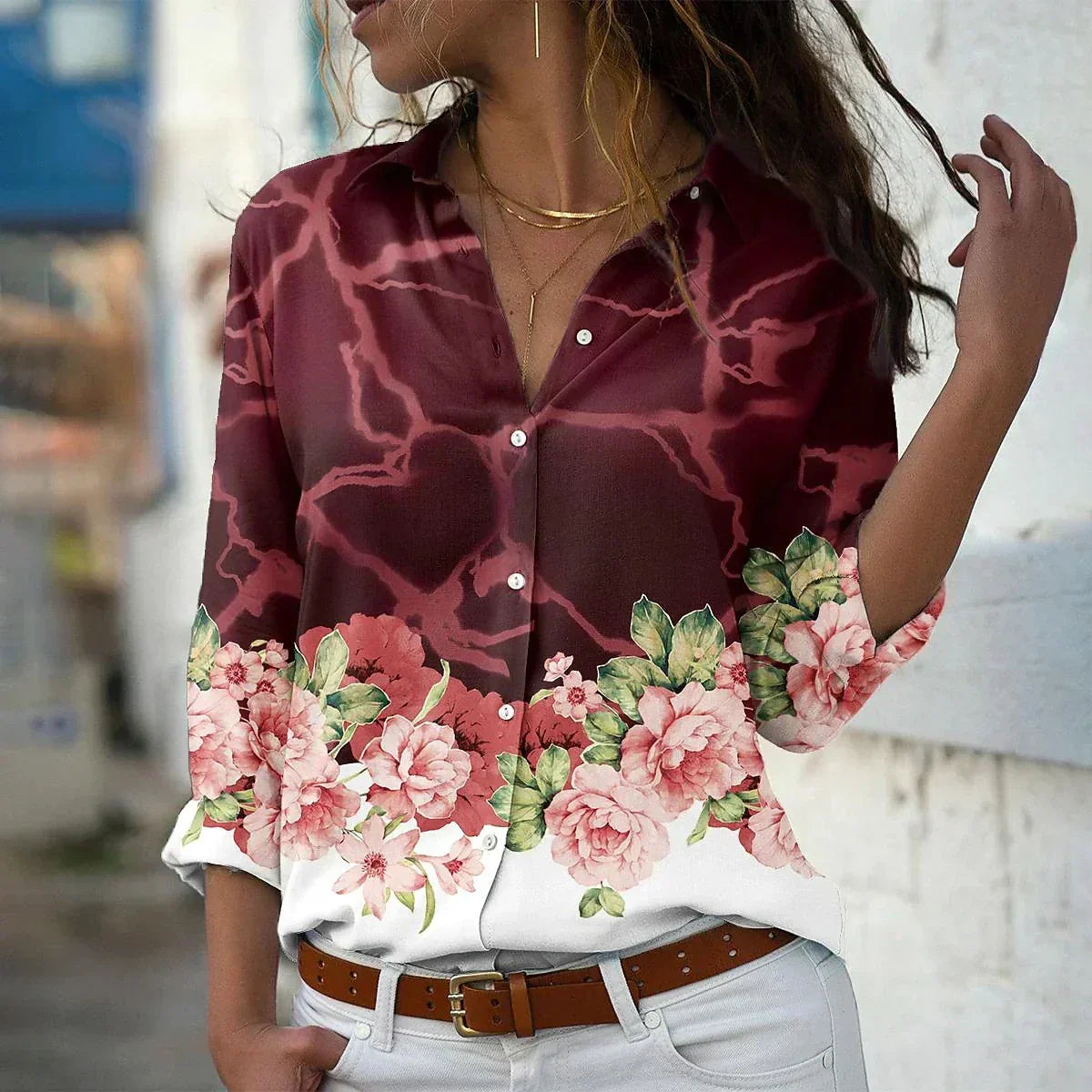 Blusa Estampada Elegante para Mujer – Corte Femenino