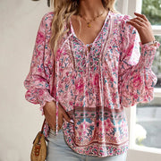 Paola™ Blusa Floral Elegante para Mujer con Corte Fluido