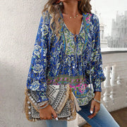 Paola™ Blusa Floral Elegante para Mujer con Corte Fluido