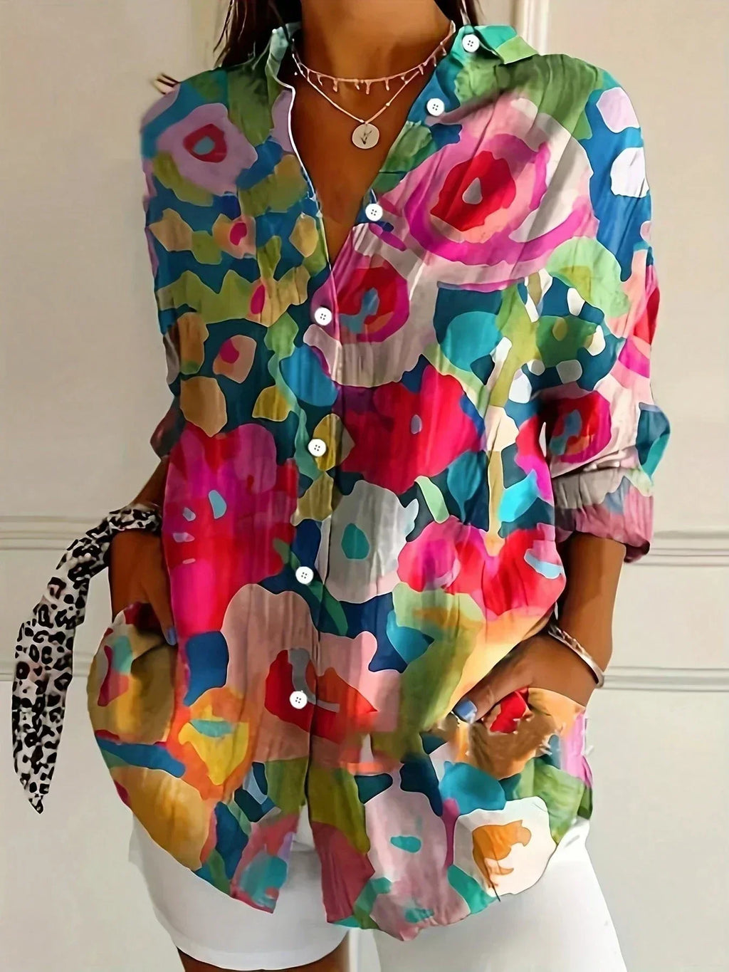 Selene™ Blusa Colorida con Estampado Artístico y Ajuste Cómodo