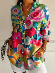 Selene™ Blusa Colorida con Estampado Artístico y Ajuste Cómodo