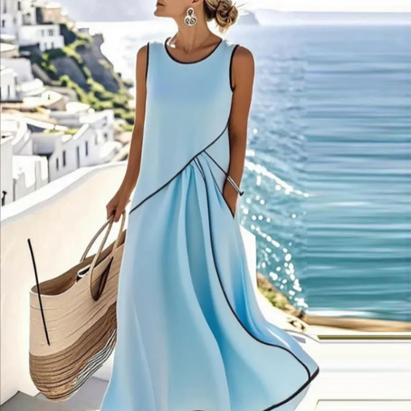 Ixtlán™ Vestido Midi de Playa para Mujer, Escote en V, Estilo Bohemio