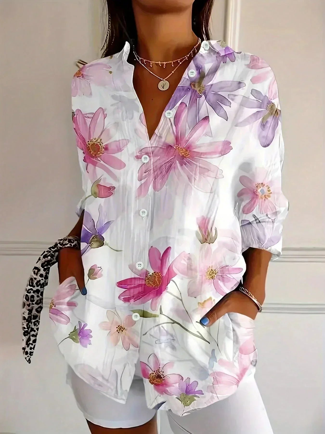 Selene™ Blusa Colorida con Estampado Artístico y Ajuste Cómodo