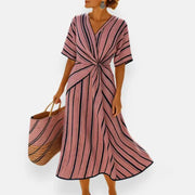 Ixtlán™ Vestido Midi de Playa para Mujer, Escote en V, Estilo Bohemio