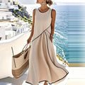 Ixtlán™ Vestido Midi de Playa para Mujer, Escote en V, Estilo Bohemio