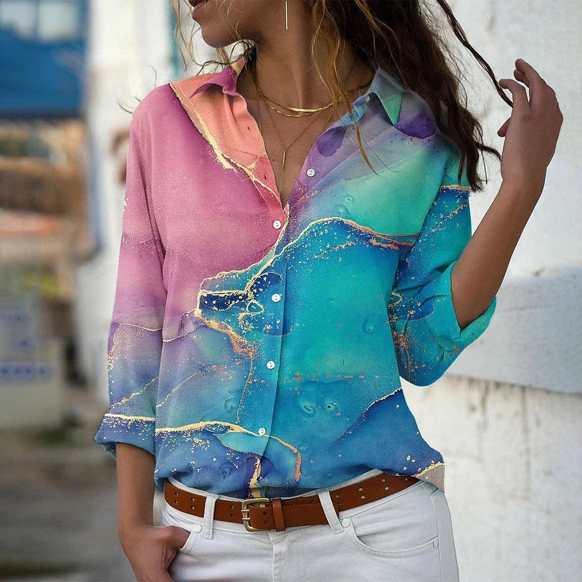 Blusa Estampada Elegante para Mujer – Corte Femenino