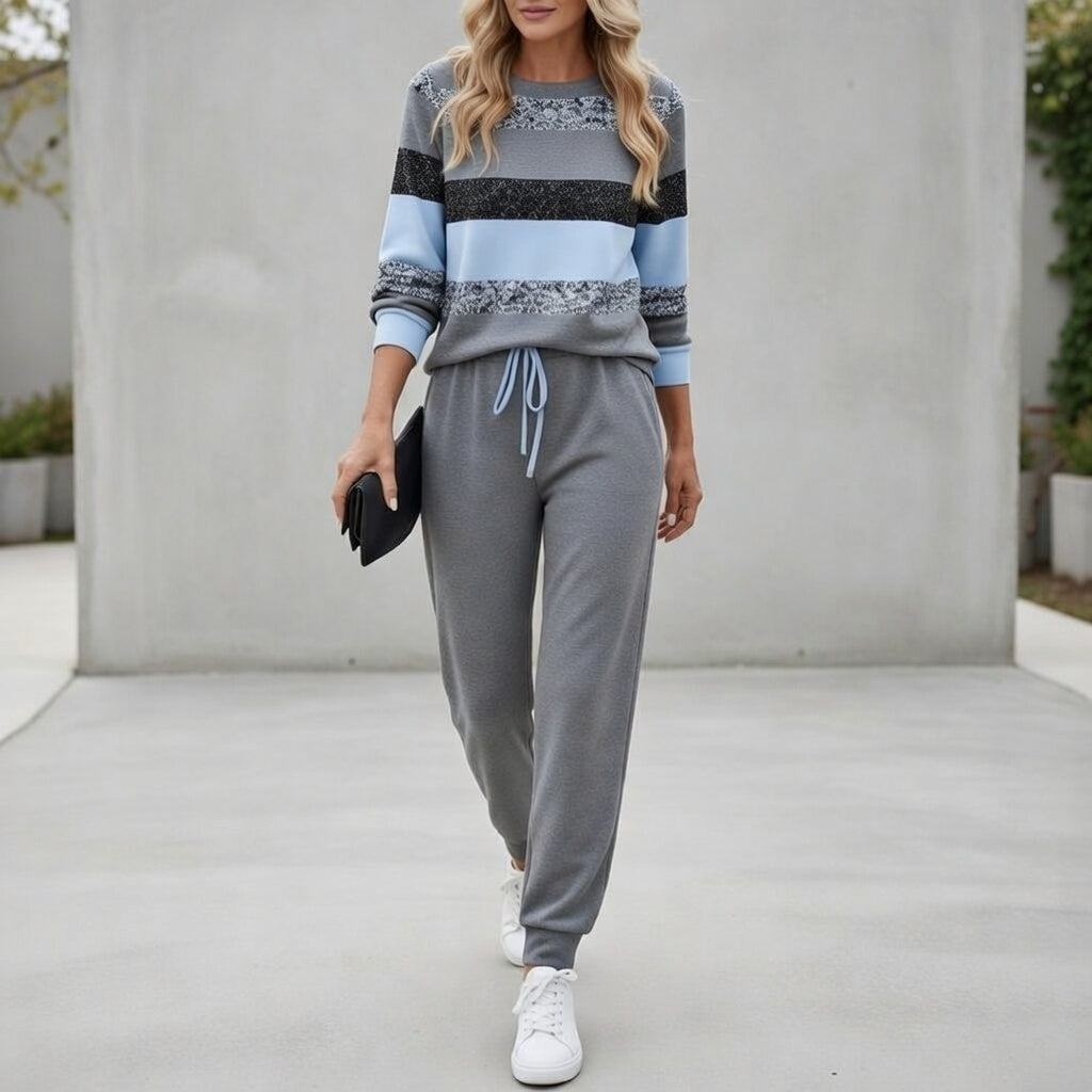 Delfina™ Conjunto Deportivo Rayado para Mujer – Cómodo y Chic