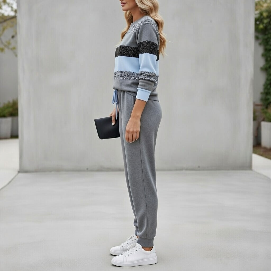 Delfina™ Conjunto Deportivo Rayado para Mujer – Cómodo y Chic