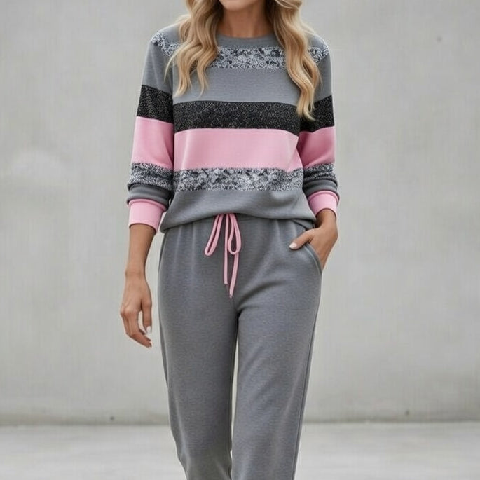Delfina™ Conjunto Deportivo Rayado para Mujer – Cómodo y Chic