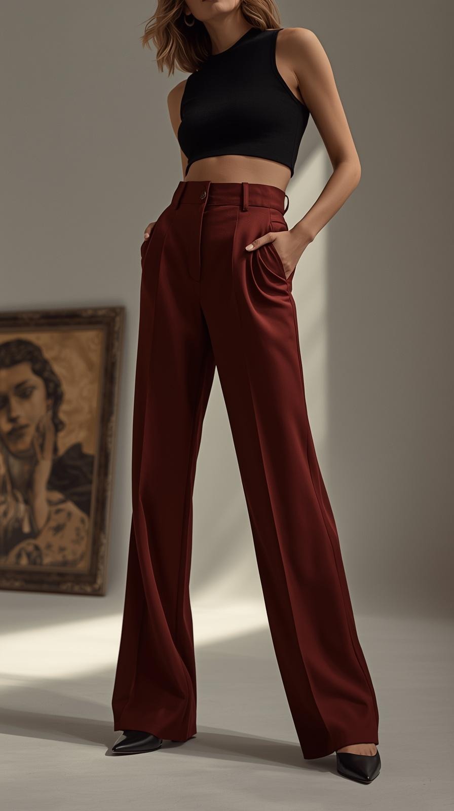 Adalí™ Pantalón Moldeador de Talle Alto y Pierna Ancha para Mujer