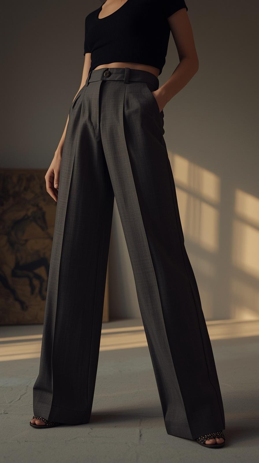 Adalí™ Pantalón Moldeador de Talle Alto y Pierna Ancha para Mujer