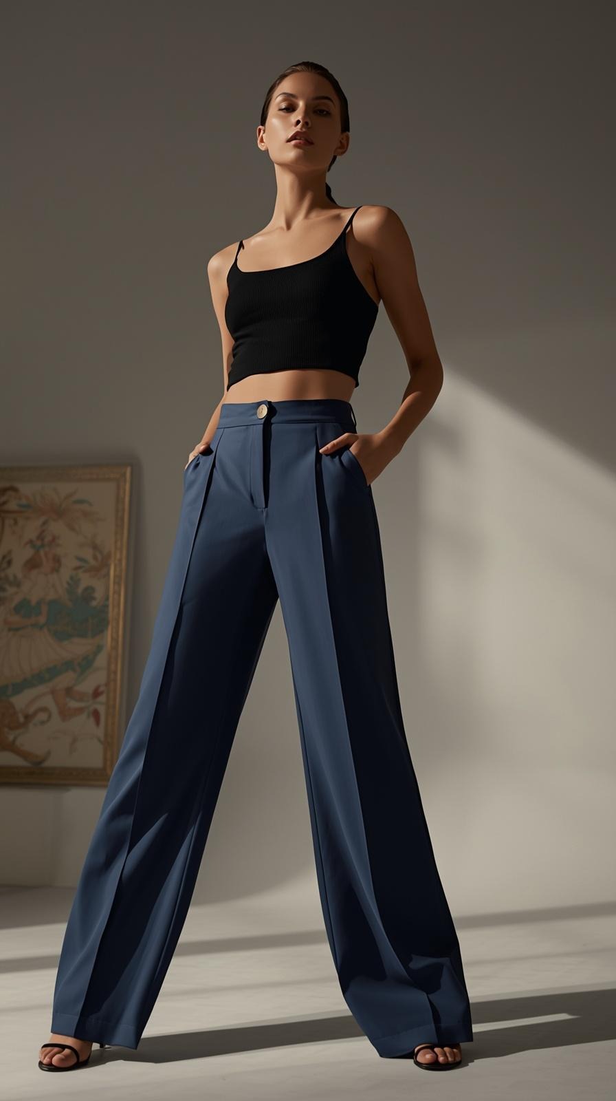 Adalí™ Pantalón Moldeador de Talle Alto y Pierna Ancha para Mujer