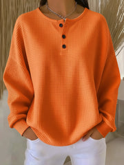 Milagros™ | Sudadera Henley de Textura Waffle