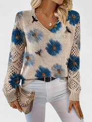 Abril™ Suéter Elegante con Estampado Floral y Mangas Aireadas