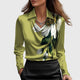 Vianey™ Blusa Satinada Elegante con Cuello Fruncido