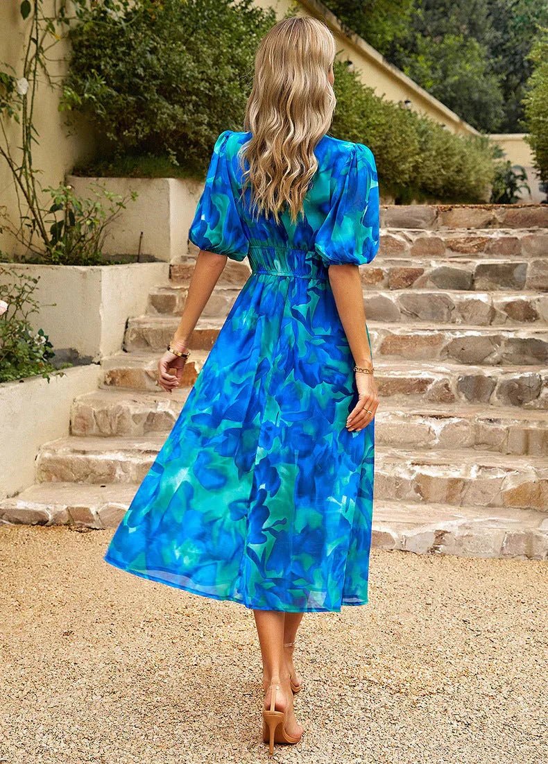 Cecilia™ Vestido Colorido con Cuello en V para Mujer