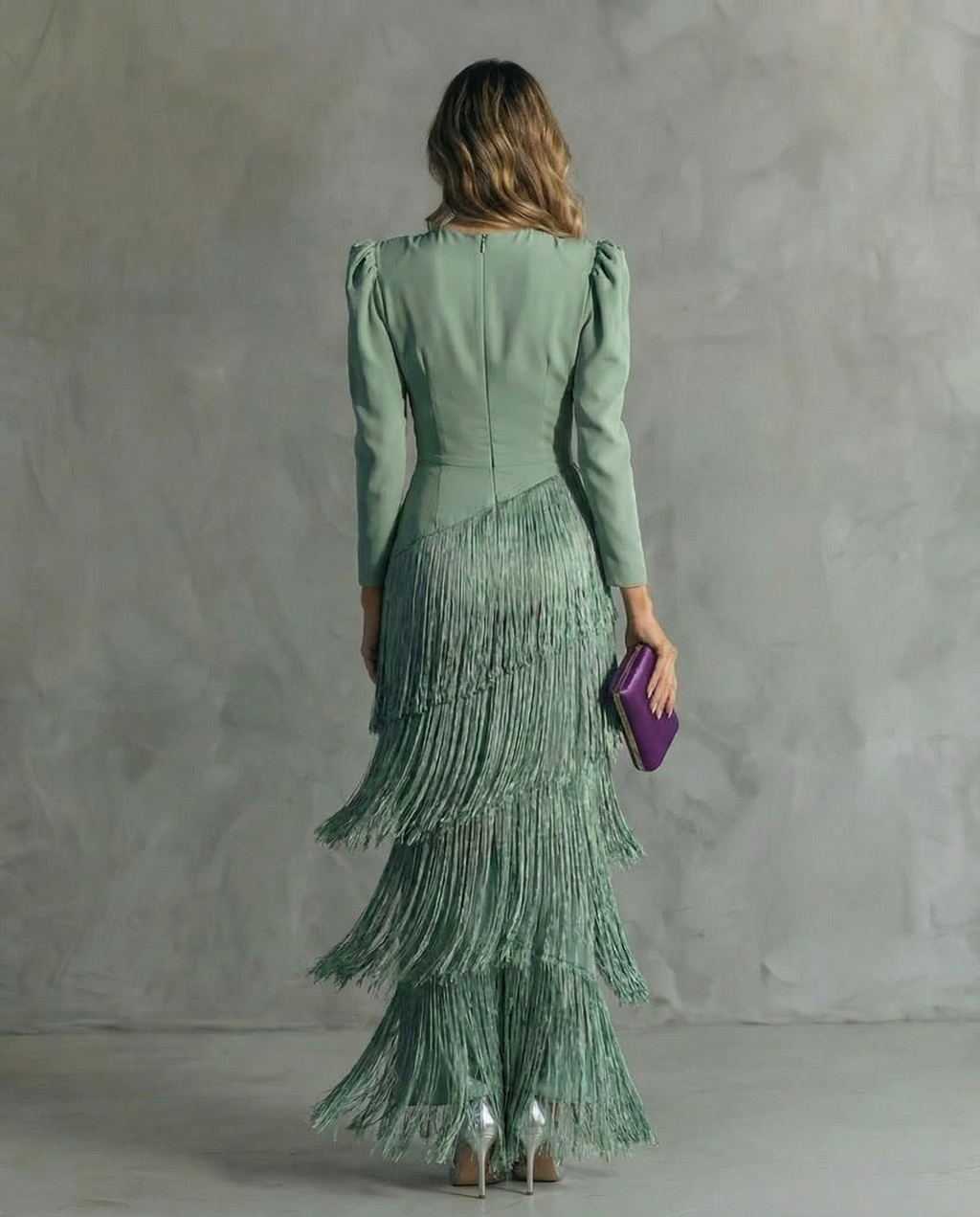 Remedios™ Vestido Midi Elegante con Mangas de Flecos