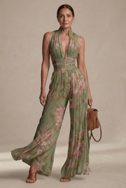 Jacinta | Jumpsuit de Gasa Floral Plisado
