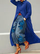 Vianca™ Conjunto de Vestido Camisero Rojo y Jeans Anchos Florales