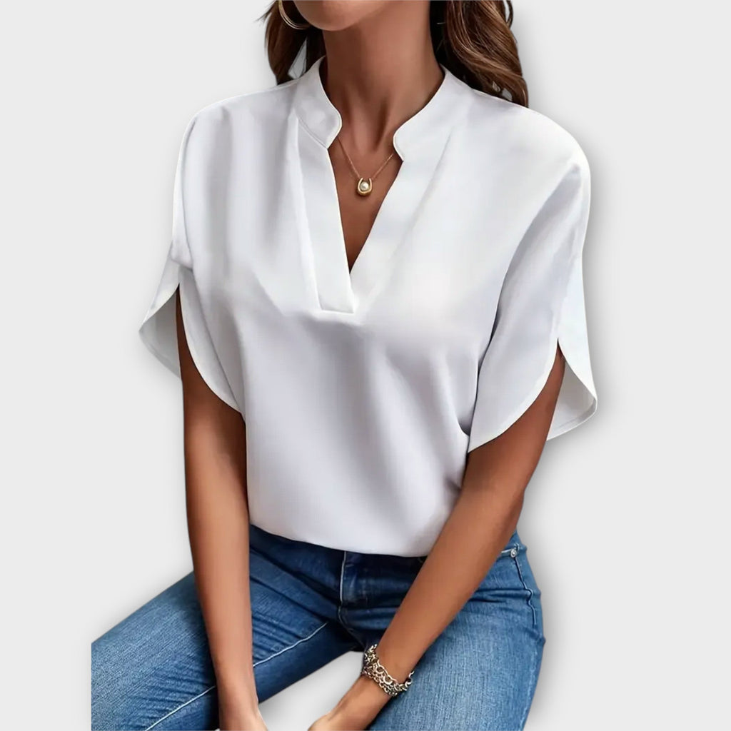 Brenda™ Blusa de Verano Elegante con Cuello en V Suelto
