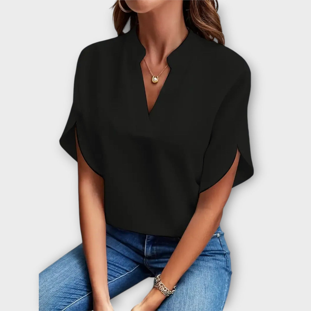 Brenda™ Blusa de Verano Elegante con Cuello en V Suelto