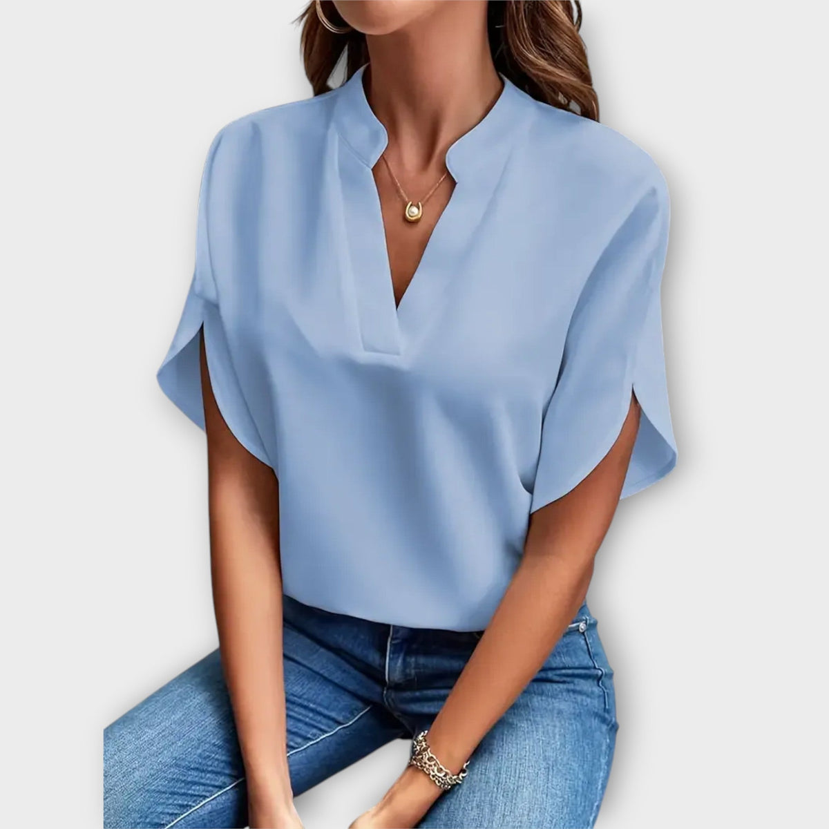 Brenda™ Blusa de Verano Elegante con Cuello en V Suelto
