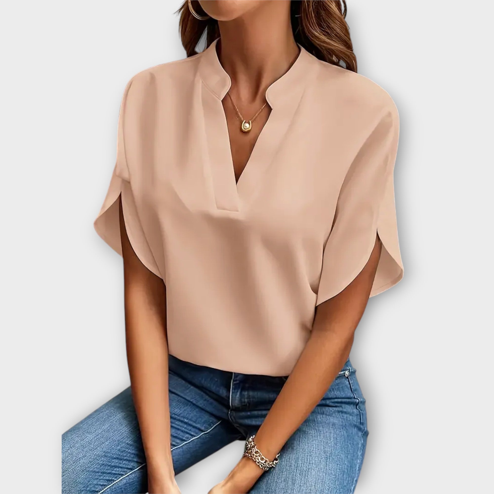 Brenda™ Blusa de Verano Elegante con Cuello en V Suelto