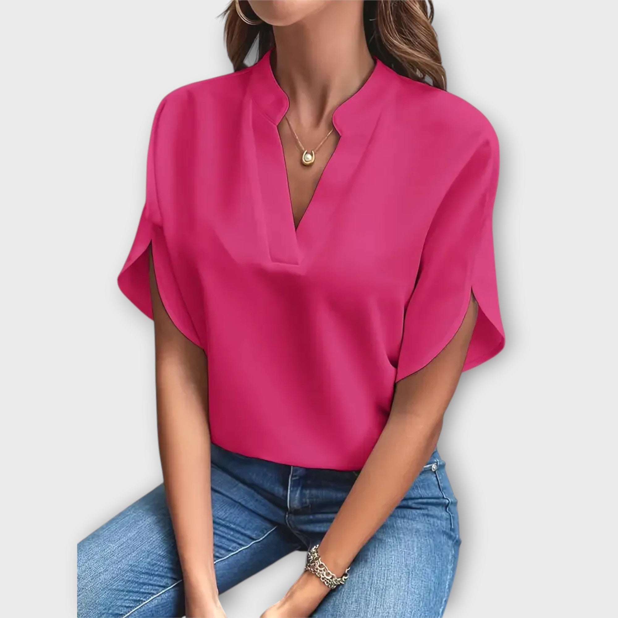 Brenda™ Blusa de Verano Elegante con Cuello en V Suelto