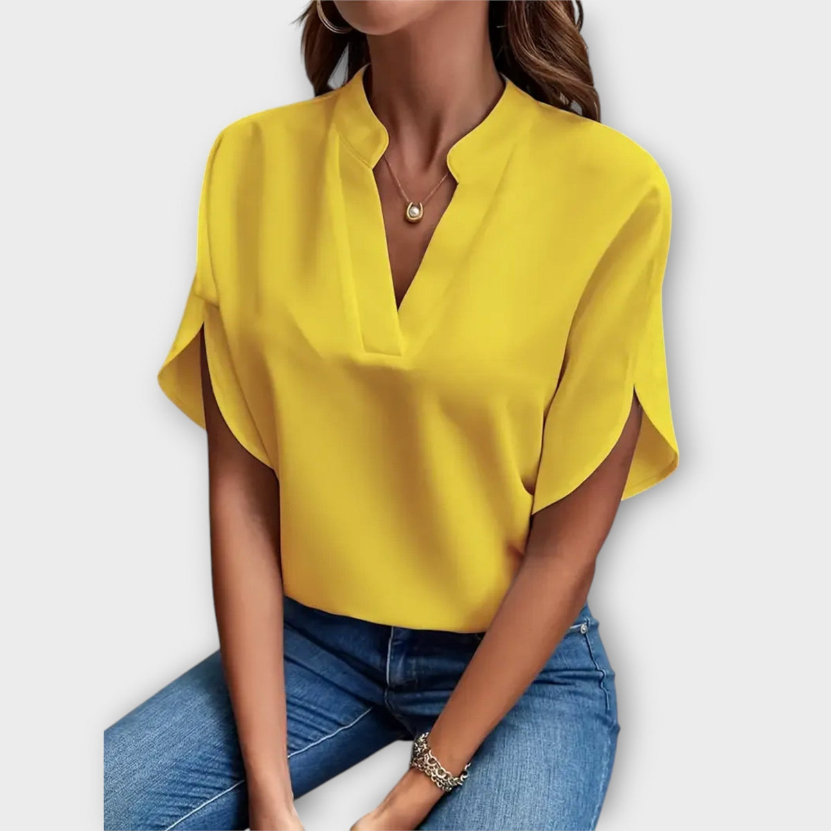 Brenda™ Blusa de Verano Elegante con Cuello en V Suelto