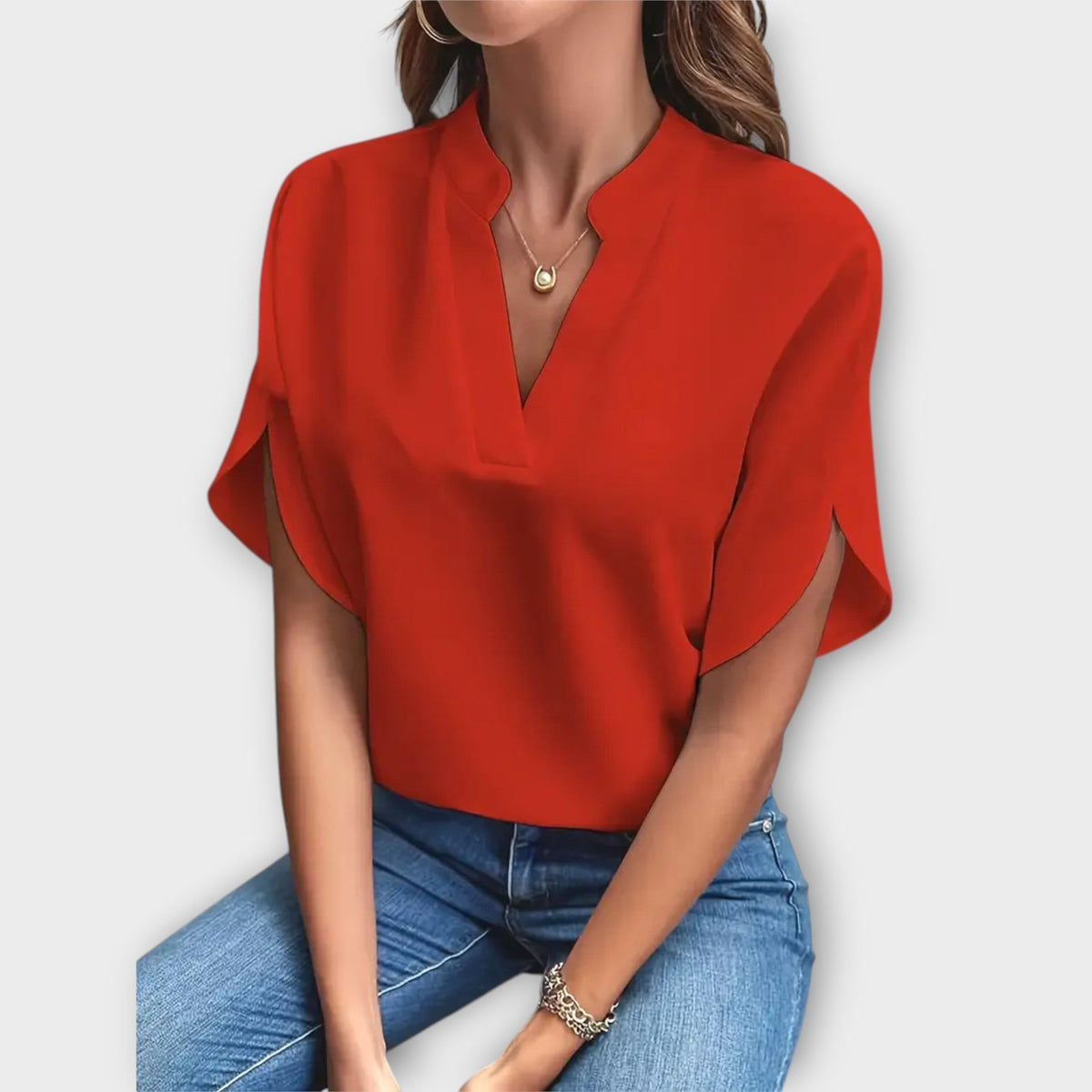 Brenda™ Blusa de Verano Elegante con Cuello en V Suelto