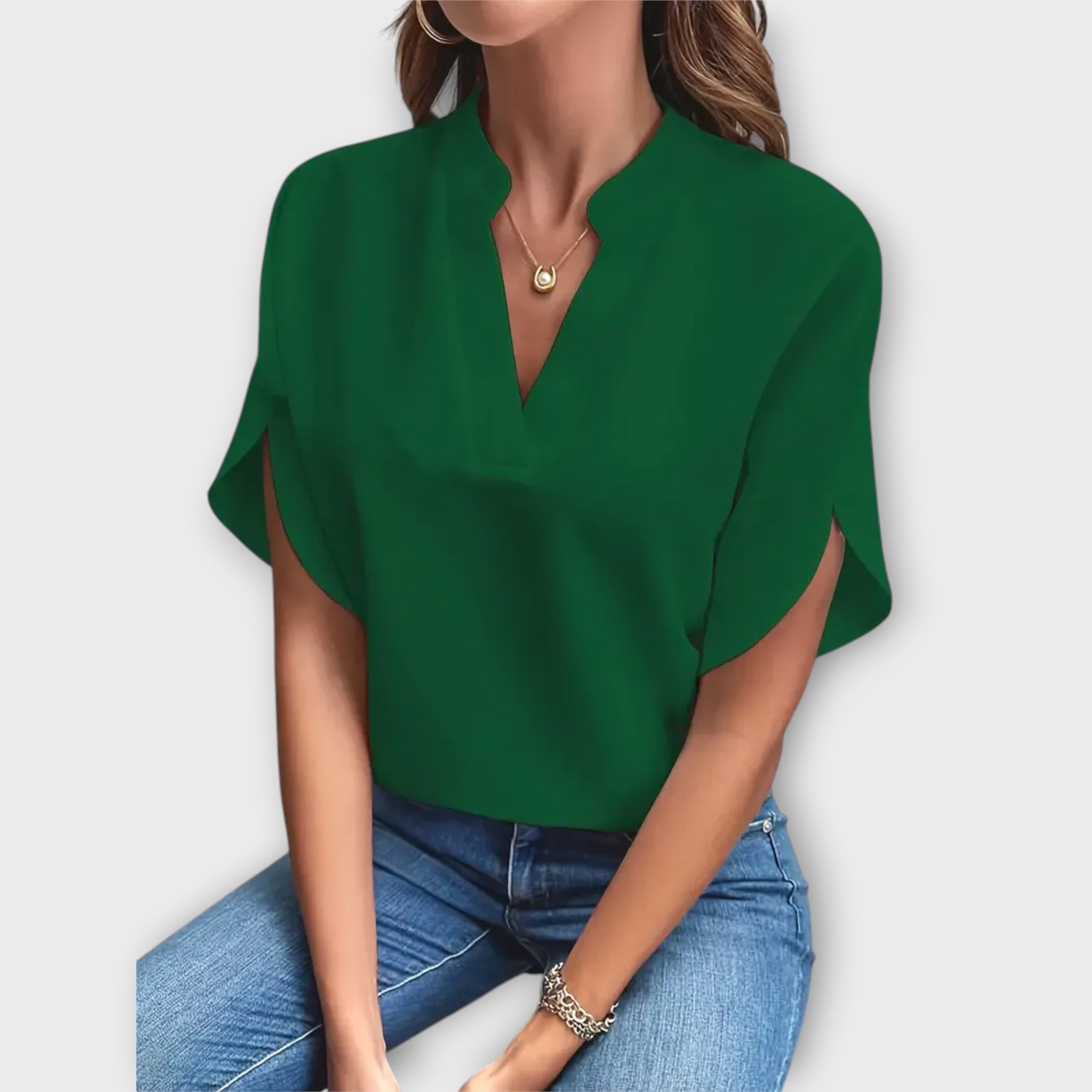 Brenda™ Blusa de Verano Elegante con Cuello en V Suelto