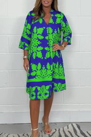 Amalia™ Vestido de Primavera con Estampado y Cuello en V