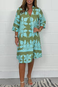 Amalia™ Vestido de Primavera con Estampado y Cuello en V