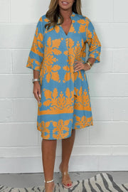 Amalia™ Vestido de Primavera con Estampado y Cuello en V
