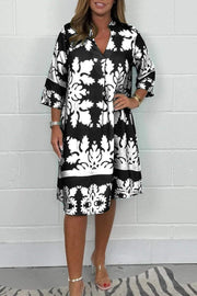 Amalia™ Vestido de Primavera con Estampado y Cuello en V